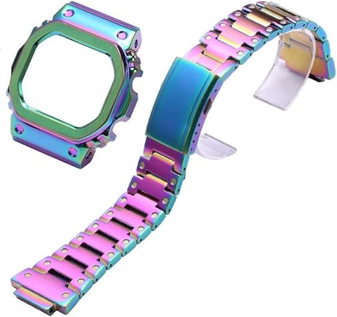 DW-5600 Mod Kit Stainless Steel Case Solid Metal Strap Bracelet for 5600 Series, 5610 Series, 5035 Series Watch Part Replacement in Kuwait