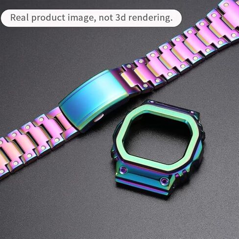 DW-5600 Mod Kit Stainless Steel Case Solid Metal Strap Bracelet for 5600 Series, 5610 Series, 5035 Series Watch Part Replacement in Kuwait