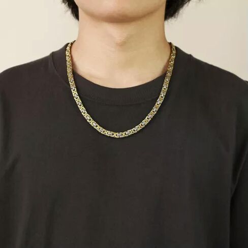 Mens Stainless Steel 4/5/6/8mm Byzantine Box King Chain Necklace-70cm (28in)-4mm Gold in Saudi Arabia