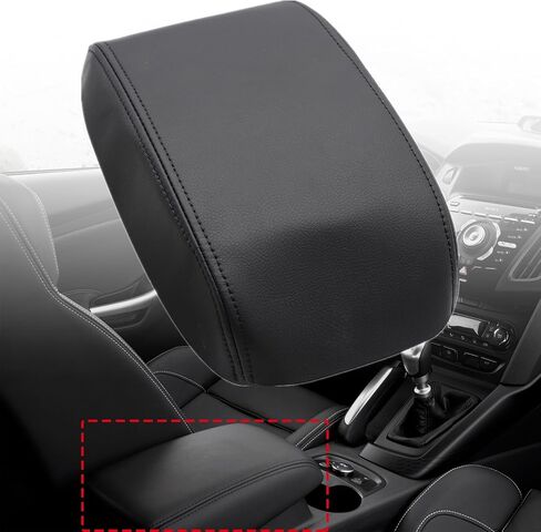 NLQR Leather Armrest Center Console Lid Cover Black Compatible with Ford Focus 2012 2013 2014 2015 2016 2017 2018 in Saudi Arabia