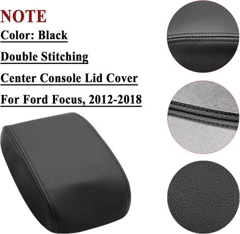 NLQR Leather Armrest Center Console Lid Cover Black Compatible with Ford Focus 2012 2013 2014 2015 2016 2017 2018 in Saudi Arabia