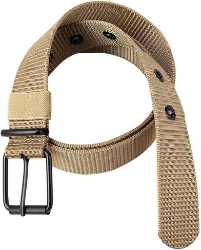 Adjustable Nylon Web Belt - 1.5 Military Style with Metal Buckle - Black/Grey/Brown in Saudi Arabia