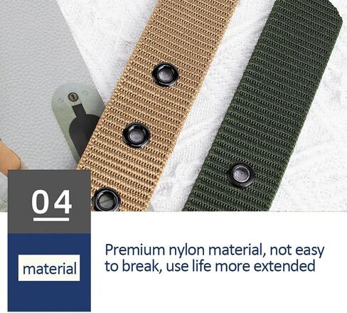 Adjustable Nylon Web Belt - 1.5 Military Style with Metal Buckle - Black/Grey/Brown in Saudi Arabia