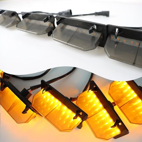 مصابيح شبكية أمامية LED 5 قطع متوافقة مع 2021 2022 2023 F150 XL/XLT/XLT Sport Wiring ترقية مصباح الشواية ملحقات ضوء الجري النهاري الكهرماني (مدخن) in Kuwait