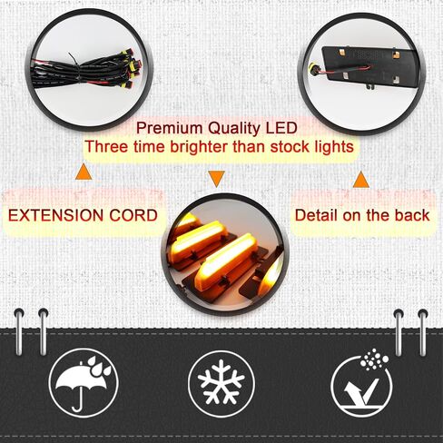 مصابيح شبكية أمامية LED 5 قطع متوافقة مع 2021 2022 2023 F150 XL/XLT/XLT Sport Wiring ترقية مصباح الشواية ملحقات ضوء الجري النهاري الكهرماني (مدخن) in Kuwait