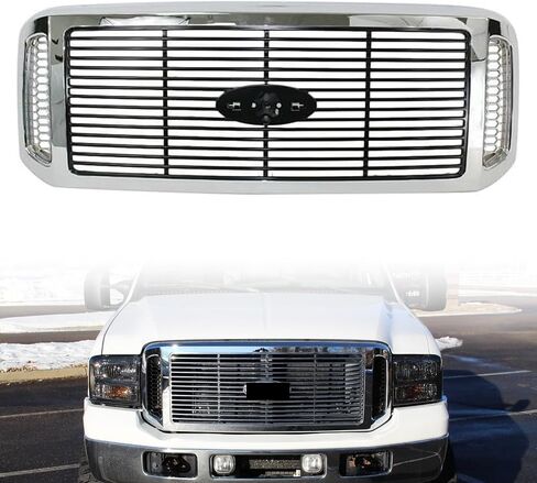 Front Grille Chrome Shell Assembly Replacement For Ford 2008-2014 E-150 E-250 2008-2021 E-350 E-450 Replaces FO1200507 in Saudi Arabia