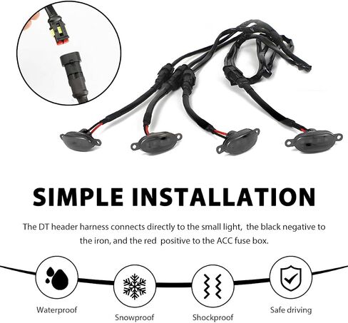 4 PCS Car LED Grille Lights, Waterproof Bright Front Grill Trim Lamps with Wiring Harness, Bumper LED Running Lights for 2004-2019 F150 F250 F350 Raptor 2013-2018 Ram 1500 (Black & White) in Saudi Arabia