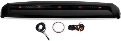 Gloss Black Upper Hood Bulge Molding Grille Fit for Tundra 2007-2021 with Amber LED Grille Lights Kit in Saudi Arabia