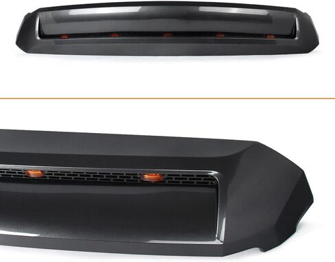 Gloss Black Upper Hood Bulge Molding Grille Fit for Tundra 2007-2021 with Amber LED Grille Lights Kit in Saudi Arabia