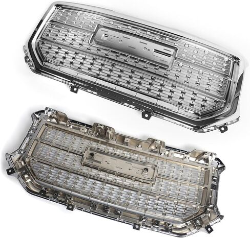شواية 2016-2018 لسيارة جي إم سي سييرا 1500 Base SLE Denali Style شبكة المصد الأمامي العلوي من الكروم in Kuwait