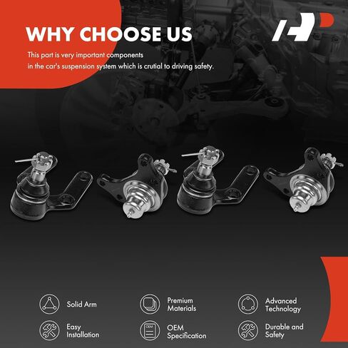 A-Premium Set of 4, Front Upper and Lower Ball Joints Kit, Compatible with Toyota T100 1993 1994 1995 1996 1997 1998, RWD in Saudi Arabia