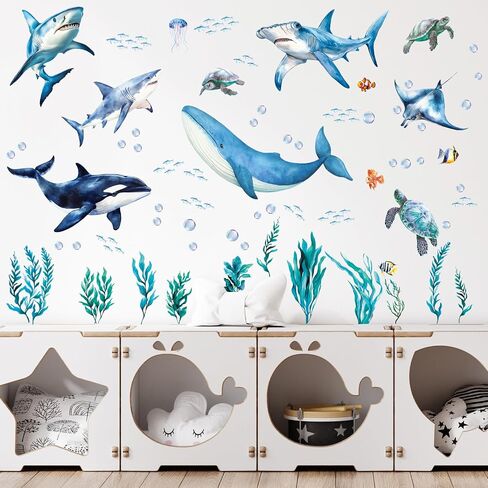 Removable Jungle Animal Wall Decals Peel and Stick, Vinyl Safari Wall Sticker, Elephant Lion Wall Decor Art for Nursery Playroom in Kuwait