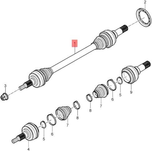 PARTS NO# 97033202411 97033202411 Left rear half axis 1pack in Saudi Arabia