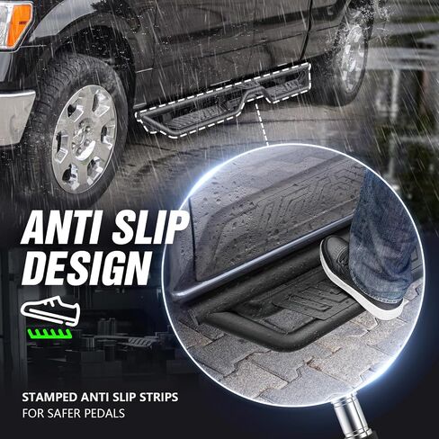 Ram Running Boards Side Steps Compatible with 2019 2020 2021 2022 2023 2024 2025 Dodge Ram 1500 Crew Cab New Body, Side Rails Nerf Bar Rock Sliders, Two Stair Design in Saudi Arabia