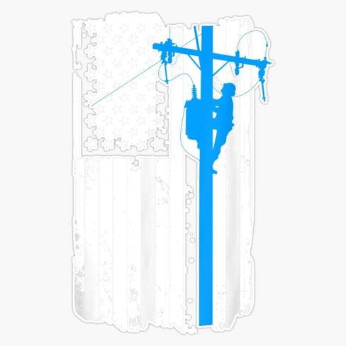 Magnet Awesome American Lineman Design Great Electrician USA Flag Magnet Vinyl Magnetic Sticker Size 5" in Saudi Arabia