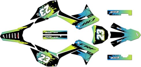 Graphics Kit for Honda CRF250F (2019-2024) Splash Series Lime 21 Mil - Dirt Bike Custom Racing Graphics Decals Stickers Kit, no-Plastics in Saudi Arabia