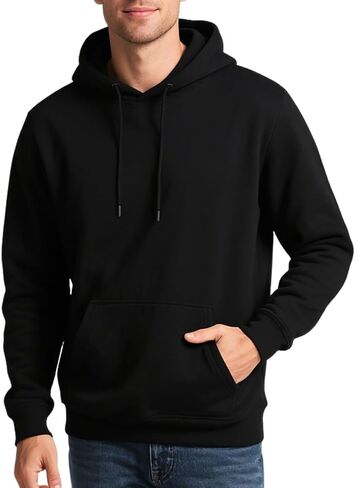 سويت شيرت بغطاء للرأس للرجال، سويت شيرت رياضي متوسط ​​الوزن للرجال، بأكمام طويلة، قميص من الصوف مع جيب in Kuwait