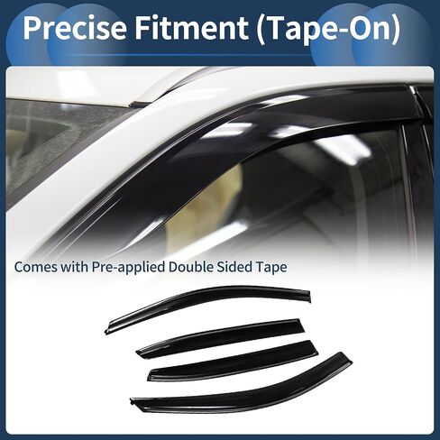 Window Deflectors for Honda Accord 2008-2012 Vent Visors Black Rain Guards Reinforced Acrylic 4 Pcs in Saudi Arabia