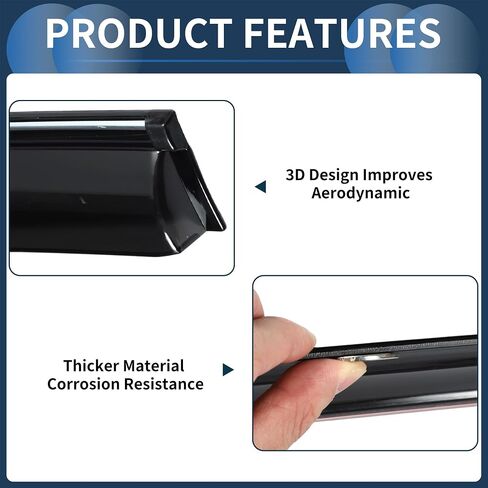 Window Deflectors for Honda Accord 2008-2012 Vent Visors Black Rain Guards Reinforced Acrylic 4 Pcs in Saudi Arabia