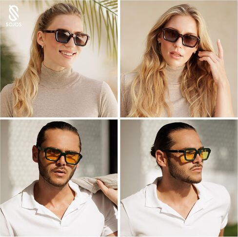 SOJOS Retro Polarized Square Sunglasses Womens Mens Vintage 70s 80s 90s Hexagon Shades SJ2377 in Saudi Arabia