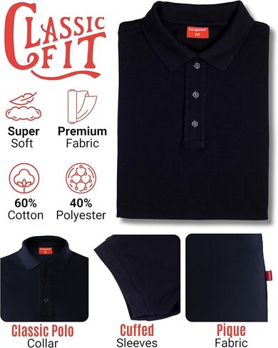 Kingsted Polo Shirts for Men - Royally Comfortable - Premium Pique Fabric - Soft Cotton Blend - Classic Fit Short Sleeve in Saudi Arabia