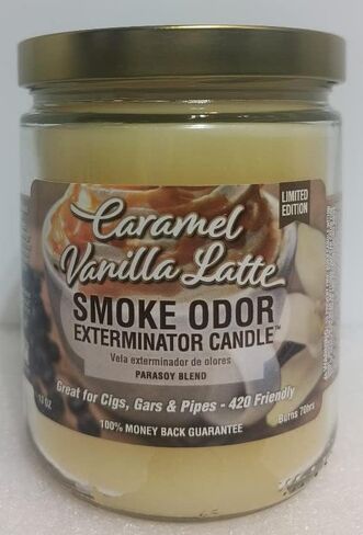 Smoke Odor Exterminator 13oz Jar Candle, Caramel Vanilla Latte Three Pack. in Saudi Arabia