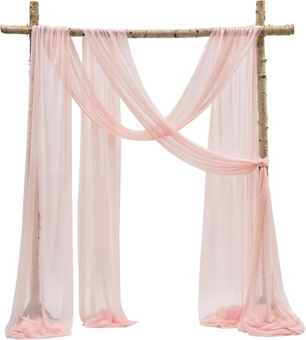 TINGE TIME 32Ft Bue Wedding Arch Draping Fabric, 2 Panels Wrinkle-Free Sheer Drapery Fabric for Wedding Arch Stage Backdrop Aisle Ceremony Bridal Show Reception in Kuwait