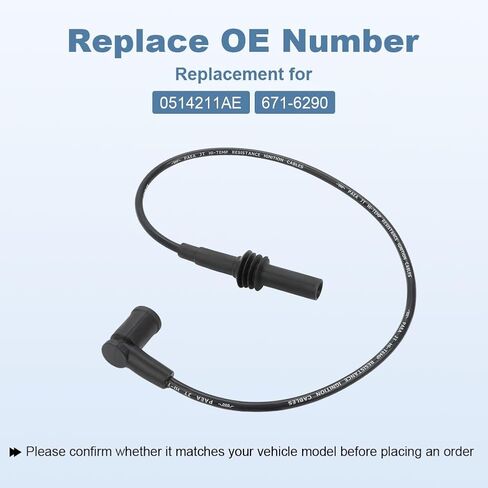 7mm Ignition Spark Plug Wires Set Compatible with Jeep Dodge Mitsubishi Dakota Durango Nitro Ram 1500 Commander Grand Cherokee Liberty 2009-2012 V6 3.7L Replacement for 0514211AE 671-6290 3PCS in Saudi Arabia