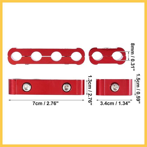 4 Set 8mm Car Engine Spark Plug Wire Separator Looms Divider Organizer Clamp Aluminum Alloy Red Auto Replacement Parts in Saudi Arabia