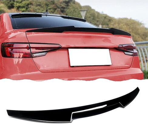 جناح سبويلر خلفي STSEV01 متوافق مع Audi A4 S4 B9 8W 2017-2024 Sedan Premium/Prestige/Tech Premium، إكسسوارات خارجية للشفاه باللون الأسود اللامع in Kuwait