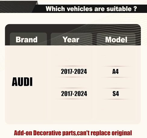 جناح سبويلر خلفي STSEV01 متوافق مع Audi A4 S4 B9 8W 2017-2024 Sedan Premium/Prestige/Tech Premium، إكسسوارات خارجية للشفاه باللون الأسود اللامع in Kuwait