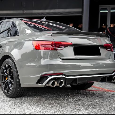 جناح سبويلر خلفي STSEV01 متوافق مع Audi A4 S4 B9 8W 2017-2024 Sedan Premium/Prestige/Tech Premium، إكسسوارات خارجية للشفاه باللون الأسود اللامع in Kuwait