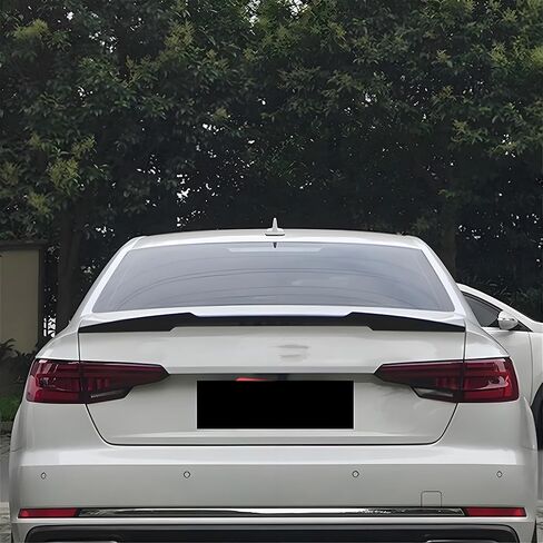 جناح سبويلر خلفي STSEV01 متوافق مع Audi A4 S4 B9 8W 2017-2024 Sedan Premium/Prestige/Tech Premium، إكسسوارات خارجية للشفاه باللون الأسود اللامع in Kuwait