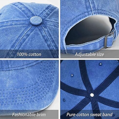 Old-Fashioned Dad Hats Adjustable, Washed Baseball Cap Hats Pure Color for Men and Women, Pure Cotton, Breathable in Saudi Arabia