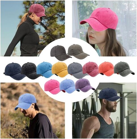 Old-Fashioned Dad Hats Adjustable, Washed Baseball Cap Hats Pure Color for Men and Women, Pure Cotton, Breathable in Saudi Arabia