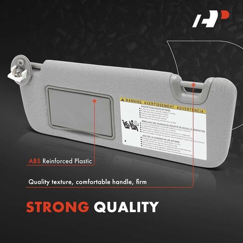 A-Premium Driver Left Side Sun Visor Compatible with Toyota Highlander 2014 2015 2016 2017 2018 2019 - with Vanity Mirror, with Vanity Light, Gray Color - Replaces 743200E074B0, 74320-0E074-B0 in Saudi Arabia