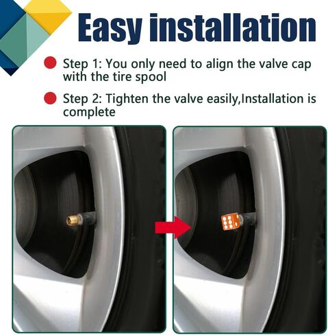 4PCS Dice Style Car Wheel Tire Valve Caps, Car Tire Valve Stem Caps, Universal Copper Core Dustproof Tire Valve Stem Covers for Cars, SUV, Trucks, Bikes, Motorcycles, Bicycles (Orange) in Saudi Arabia