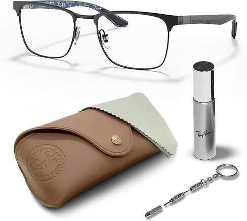 Ray-Ban RB8421 Square Shape Metal Eyeglasses with Official Eyewear Kit in Saudi Arabia