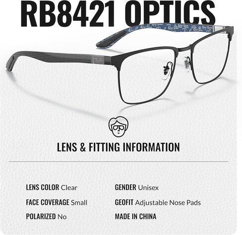 Ray-Ban RB8421 Square Shape Metal Eyeglasses with Official Eyewear Kit in Saudi Arabia