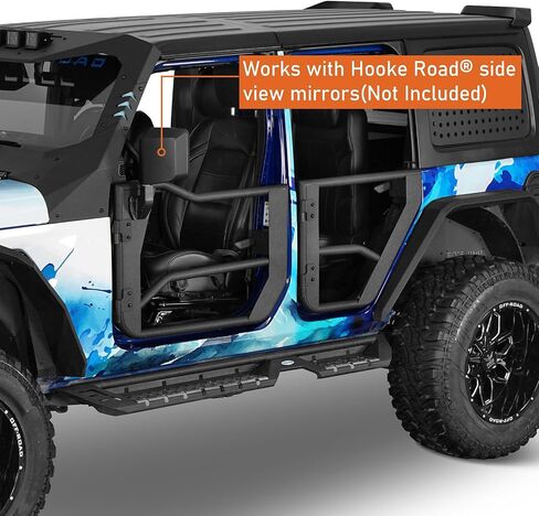 Hooke Road Tube Half Doors with Mesh for 2018-2025 Jeep Wrangler JL & Gladiator JT 4-Door, Front Rear Tubular Summer Doors in Saudi Arabia