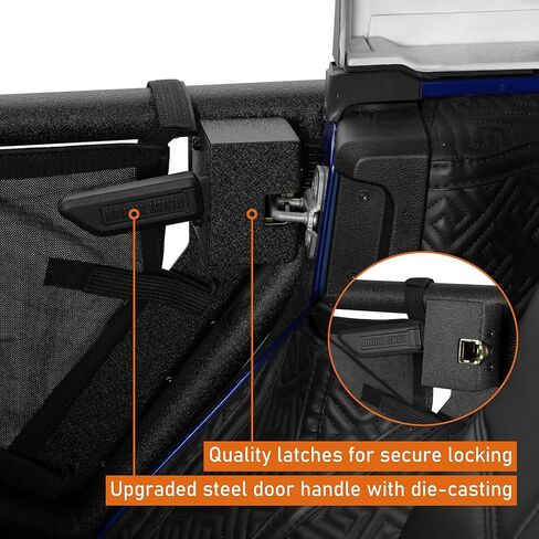 Hooke Road Tube Half Doors with Mesh for 2018-2025 Jeep Wrangler JL & Gladiator JT 4-Door, Front Rear Tubular Summer Doors in Saudi Arabia
