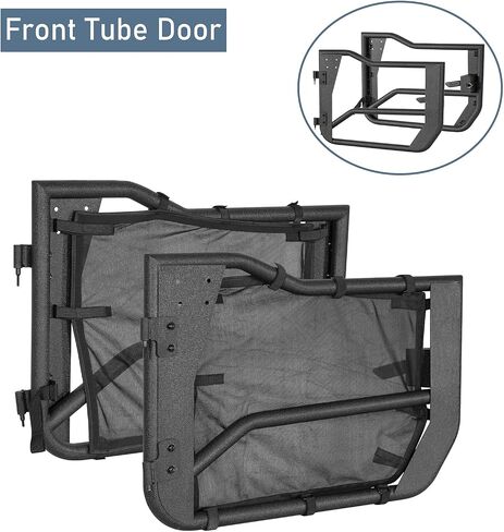 Hooke Road Tube Half Doors with Mesh for 2018-2025 Jeep Wrangler JL & Gladiator JT 4-Door, Front Rear Tubular Summer Doors in Saudi Arabia