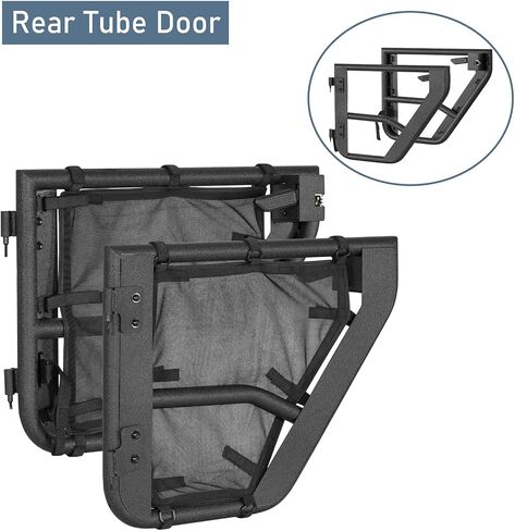 Hooke Road Tube Half Doors with Mesh for 2018-2025 Jeep Wrangler JL & Gladiator JT 4-Door, Front Rear Tubular Summer Doors in Saudi Arabia