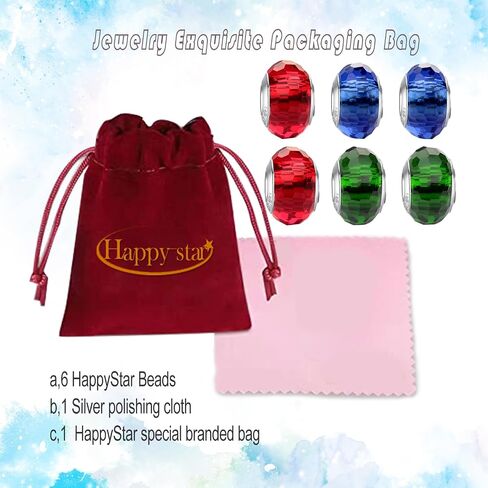 HappyStar 925 الفضة الاسترليني واضح سحر الخرزة تناسب سحر الأساور فكرة DIY تتدلى المعلقات سحر الخرز مقلد جوهرة الميلاد سحر هدايا عيد ميلاد للنساء in Kuwait