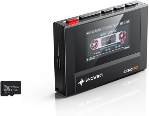 Snowsky/Fiio Echo Mini Hifi Bluetooth MP3 Player ، 15 ساعة تشغيل ، تحكم مستقل في مستوى الصوت مع مخرجات سماعات 3.5 مم/4.4 ملم (Sky Blue) in Kuwait