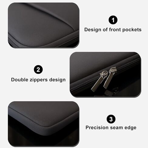 Laptop Sleeve for 2024-2020 MacBook Air/Pro 13 inch with M3 M2 M1 Chip A3113 A2681 A2338 A2337 & Surface Pro 10/9/8/X with 2 Pockets Tablet Bag Case Accessories in Kuwait