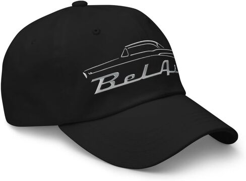 قبعة Bel Air Script Dad لعام 1957 - قبعة كلاسيكية من القطن من طراز Chevy Vintage Car مع حزام قابل للتعديل in Saudi Arabia