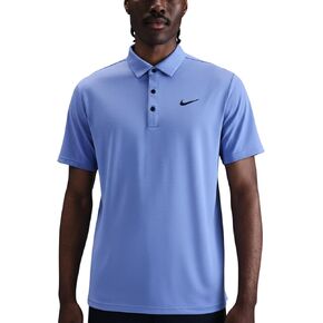 Nike Men's Dri-FIT Tour Golf Polo, 4-Way Stretch, Sweat-Wicking, Structured Collar, Chest & Back Swoosh Logo, Seasonal Colors (Comet Blue | Black (Heather), Large) in Kuwait
