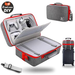 Hard Shell Carrying Case for PS5, Travel Case for PS5, PS5 Pro, PS5 Console Controller, Shockproof Protective Storage Bag for Playstation 5 Disk Digital Edition, Headset, Base, Game Accessories(Grey) in Kuwait