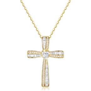 Moissanite Cross Necklace for Women Sterling Silver Twisted Cross Pendant with 5A Cubic Zirconia Birthday Jewelry Gifts for Women Wife in Kuwait